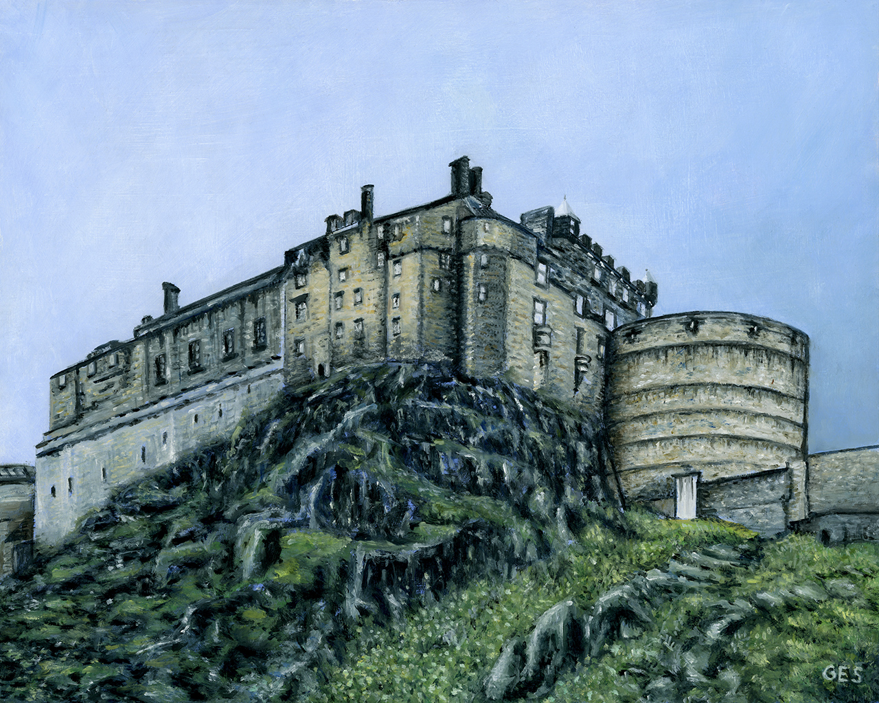 Edinburgh Castle Scotland Painting Gary E Smith Oil Paintings   Edinburgh Castle Huge 